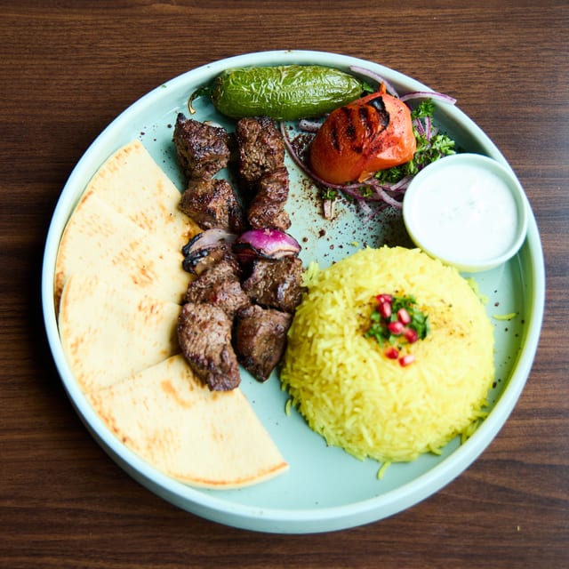 Beef Kabob Plate.